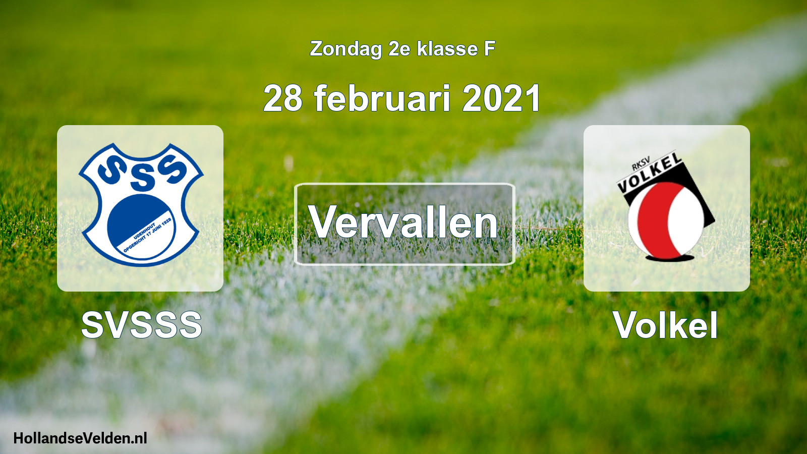 Scheduled Match: SVSSS - Volkel (28 February 2021)