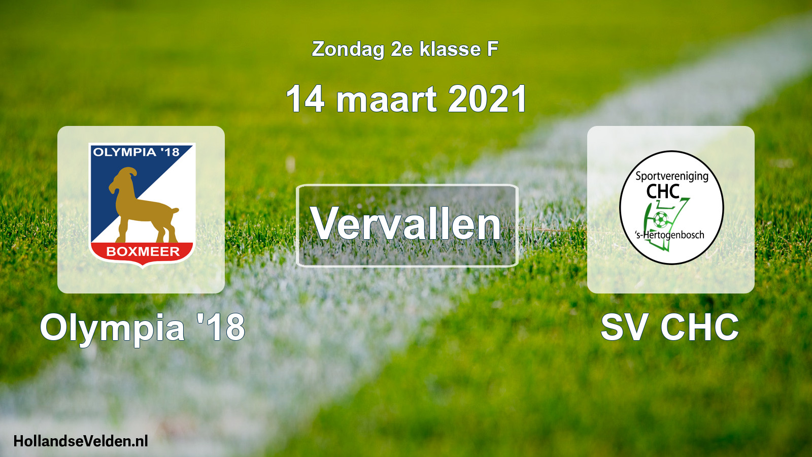 Scheduled Match: Olympia '18 - SV CHC (14 March 2021)