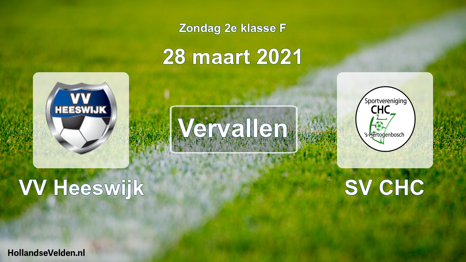 Scheduled Match: VV Heeswijk - SV CHC (28 March 2021)
