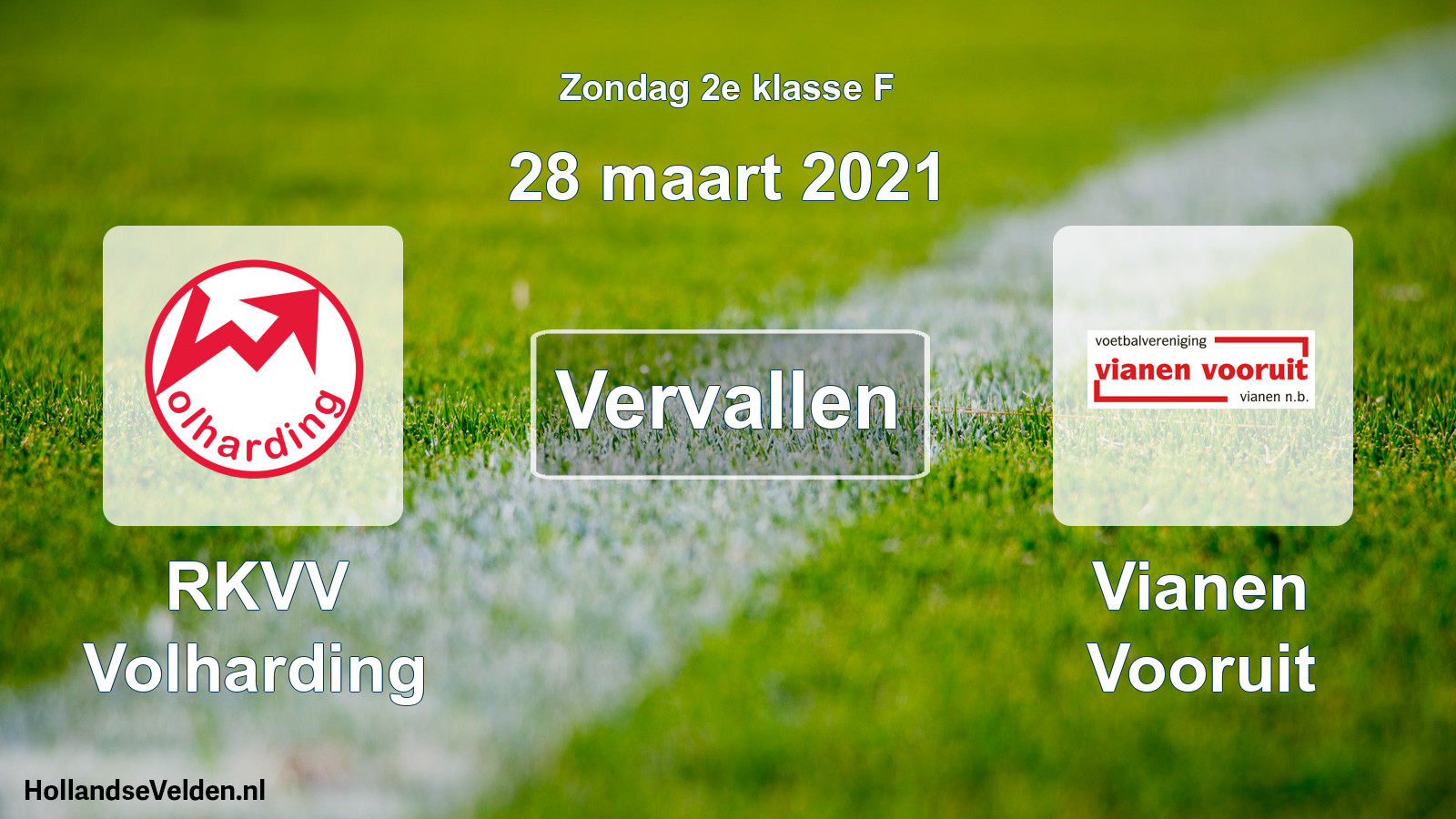 Scheduled Match: RKVV Volharding - Vianen Vooruit (28 March 2021)