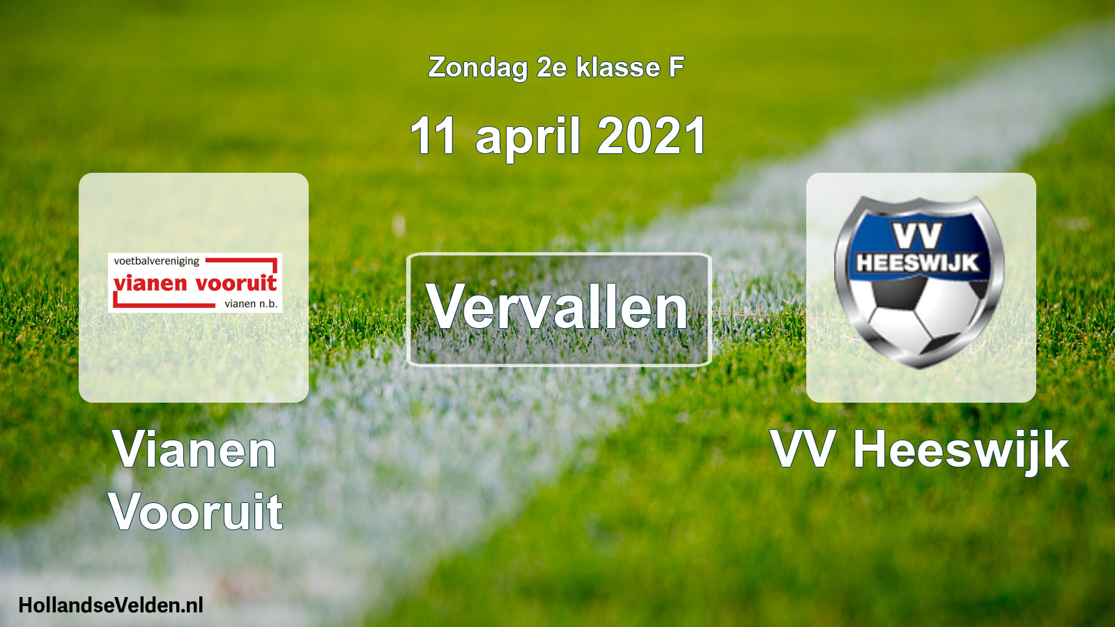 Scheduled Match: Vianen Vooruit - VV Heeswijk (11 April 2021)