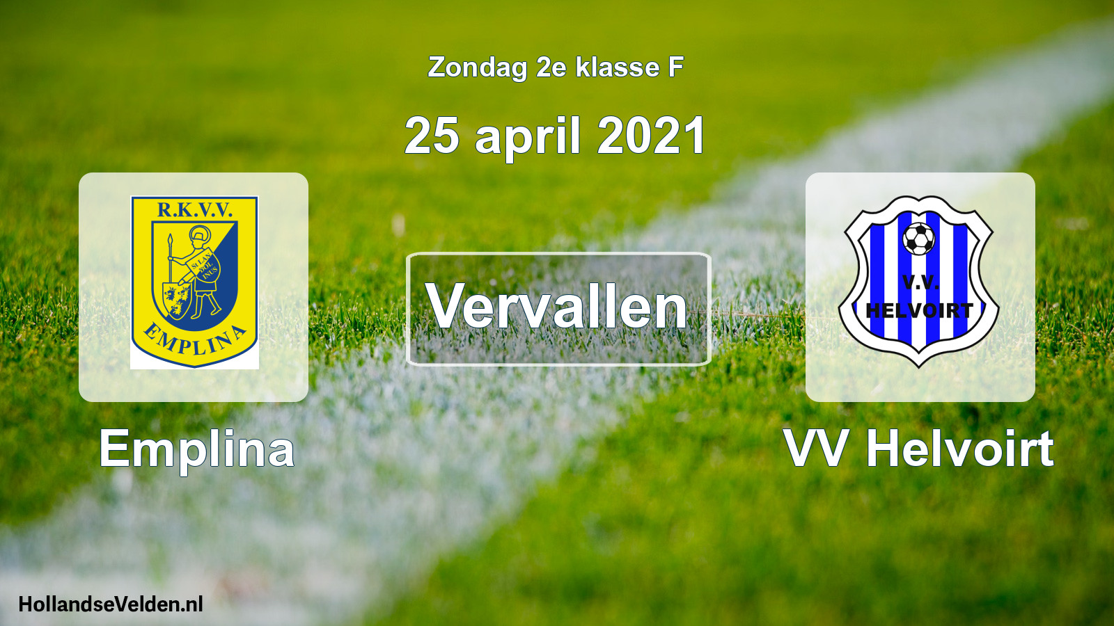 Scheduled Match: Emplina - VV Helvoirt (25 April 2021)