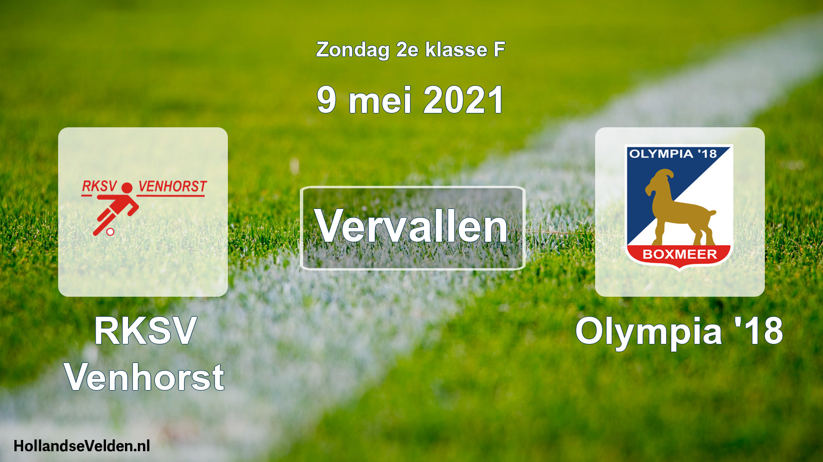 Scheduled Match: RKSV Venhorst - Olympia '18 (9 May 2021)