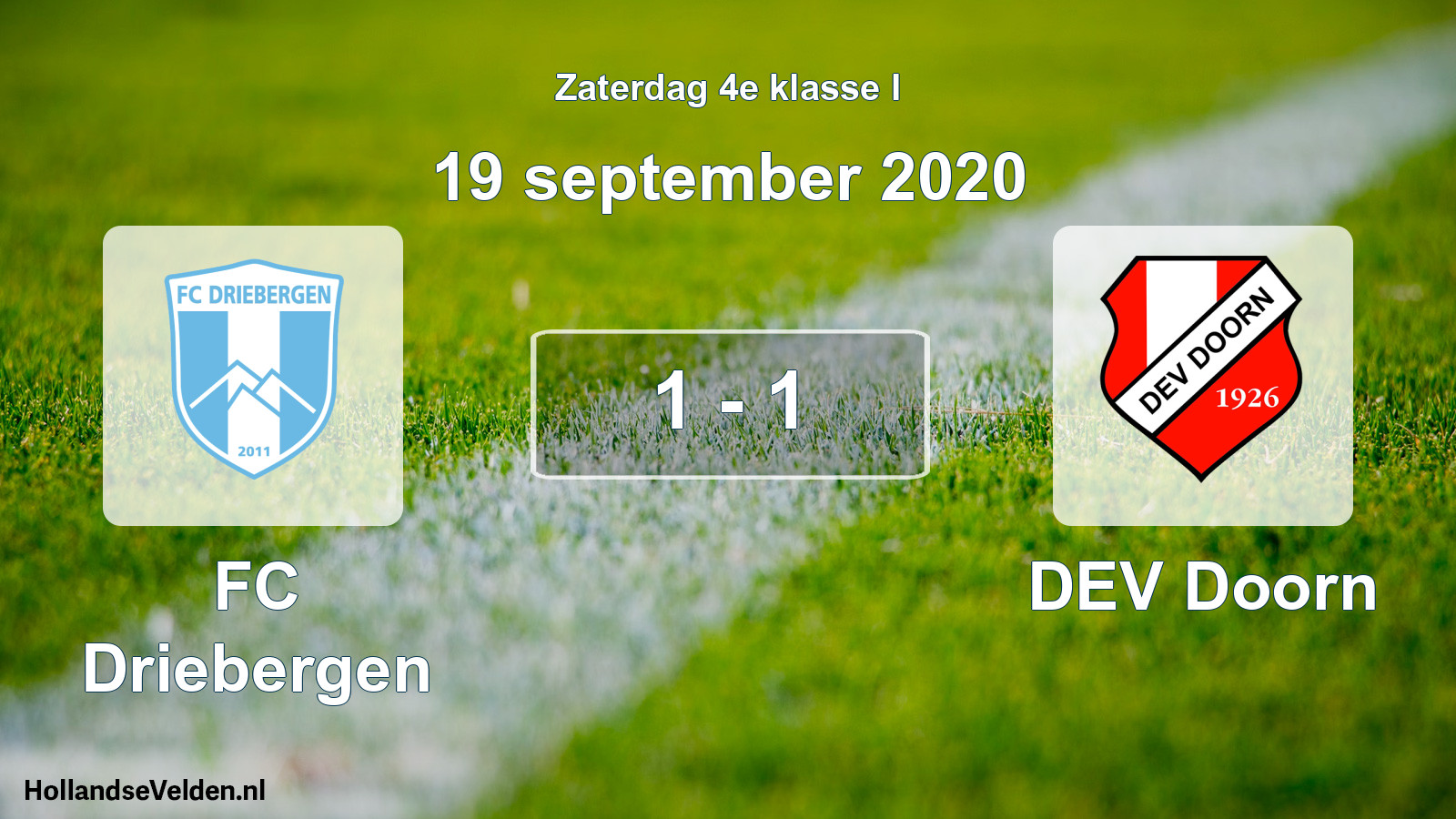 Total number of matches played: FC Driebergen - DEV Doorn 1 - 1 (19 September 2020)