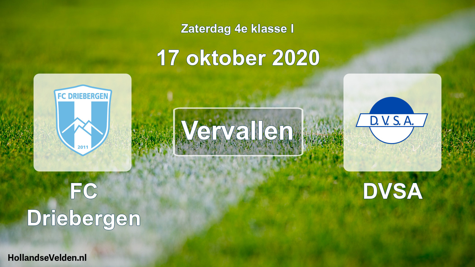 Scheduled Match: FC Driebergen - DVSA (17 October 2020)