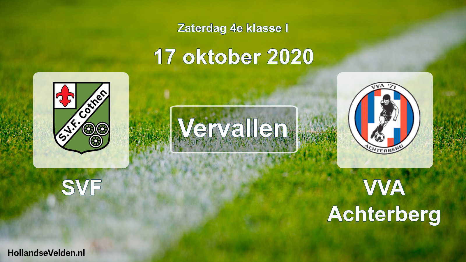 Scheduled Match: SVF - VVA Achterberg (17 October 2020)