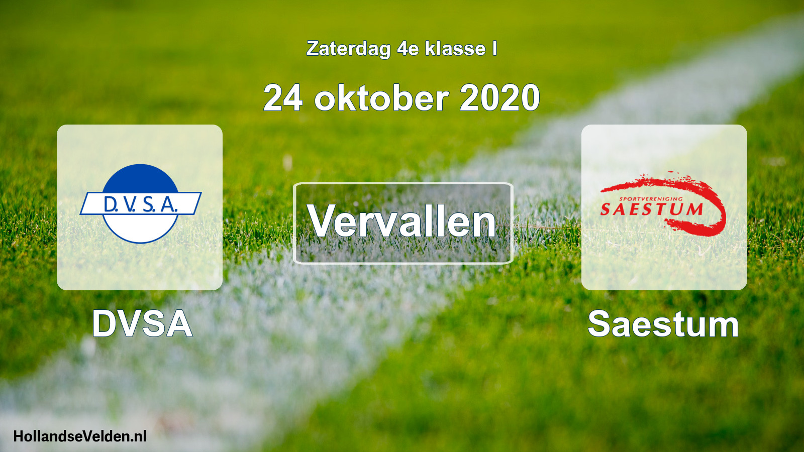 Scheduled Match: DVSA - Saestum (24 October 2020)