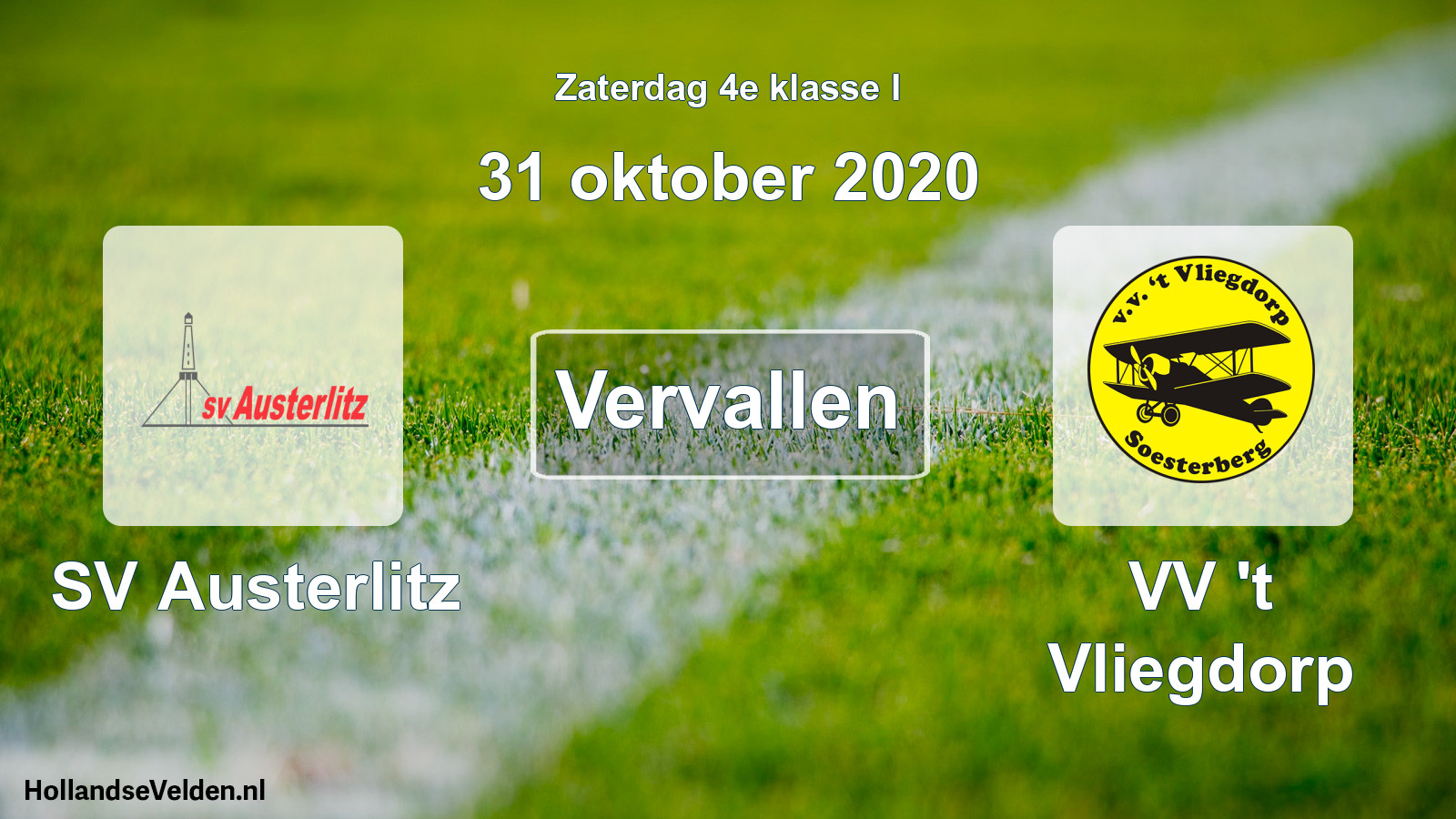 Scheduled Match: SV Austerlitz - VV 't Vliegdorp (31 October 2020)