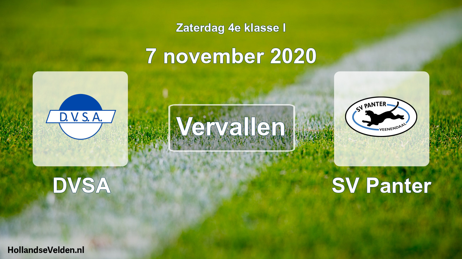 Scheduled Match: DVSA - SV Panter (7 November 2020)