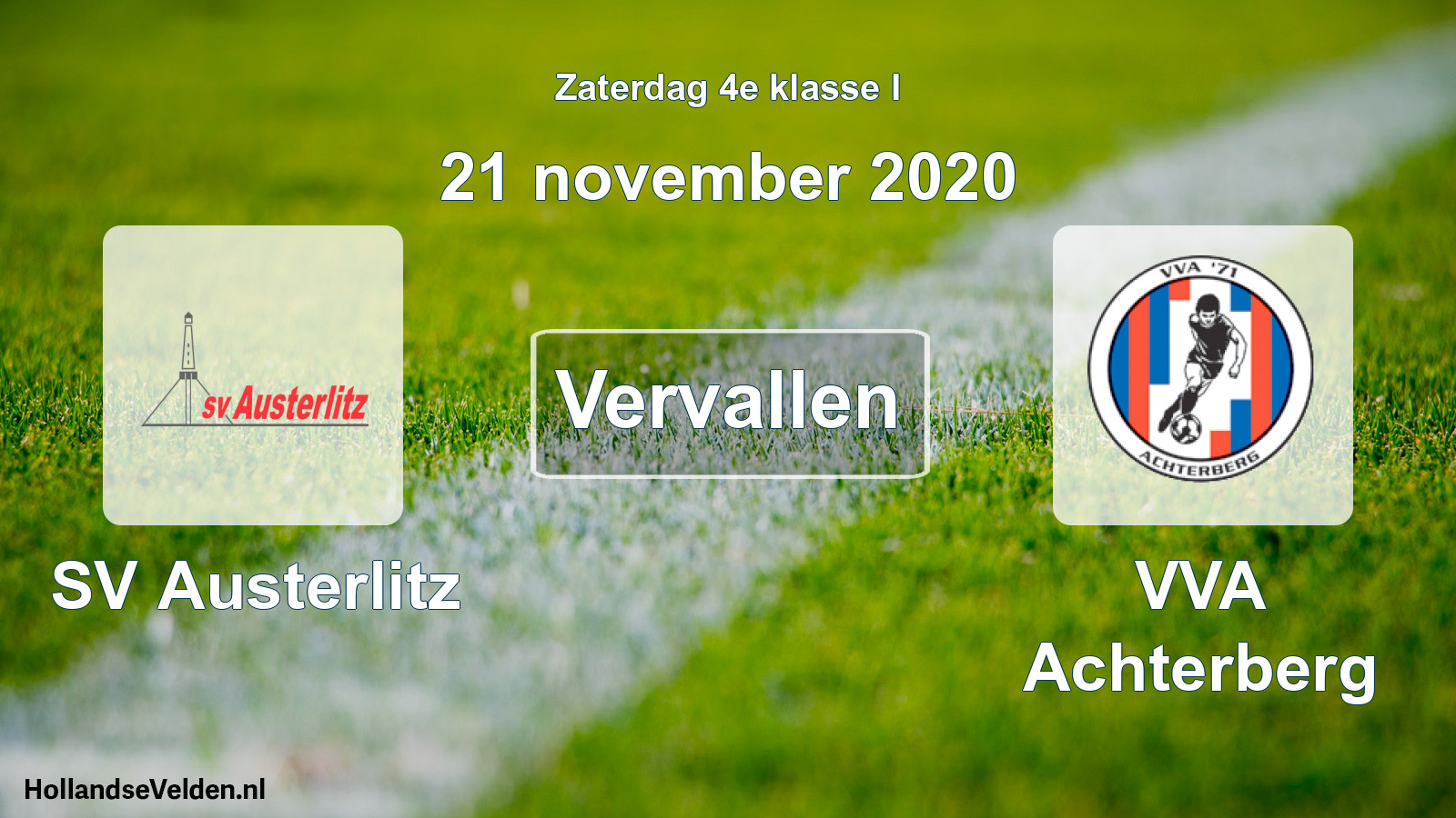 Scheduled Match: SV Austerlitz - VVA Achterberg (21 November 2020)