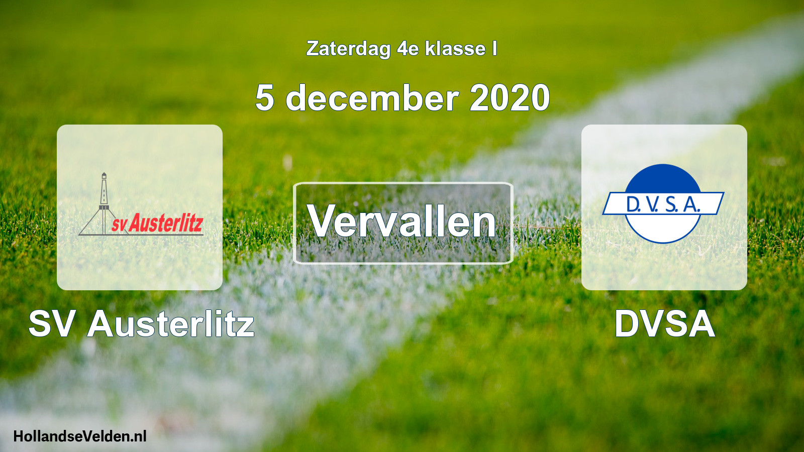 Scheduled Match: SV Austerlitz - DVSA (5 December 2020)