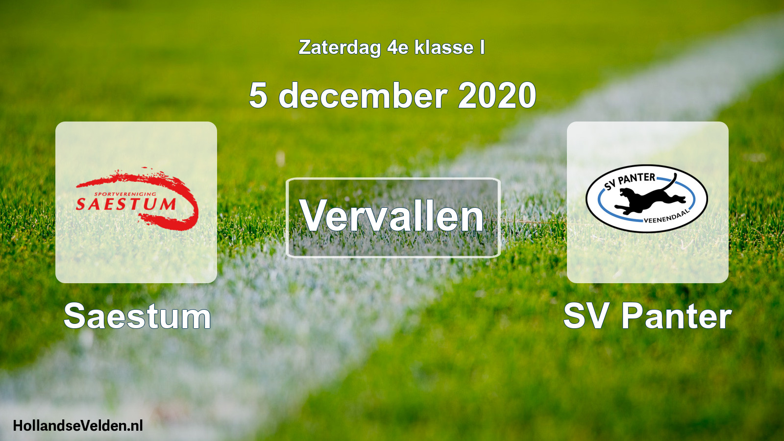 Scheduled Match: Saestum - SV Panter (5 December 2020)