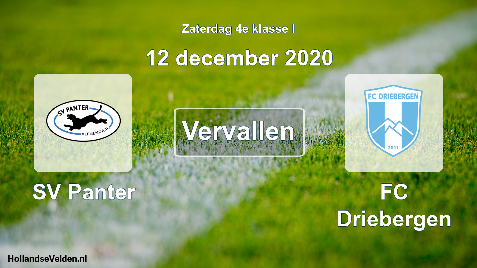 Scheduled Match: SV Panter - FC Driebergen (12 December 2020)
