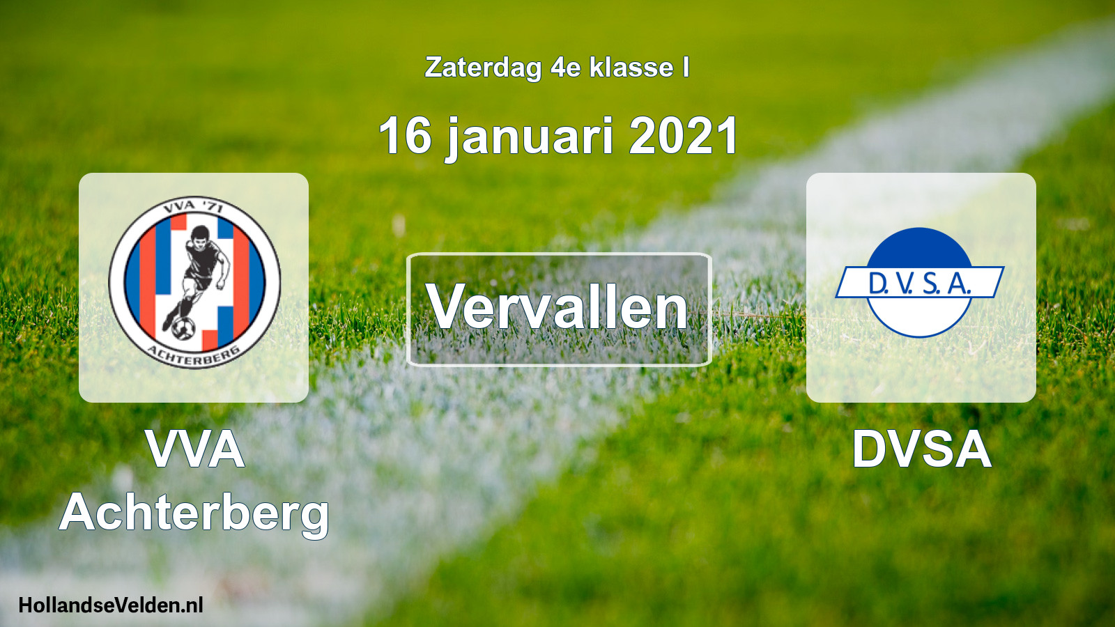 Scheduled Match: VVA Achterberg - DVSA (16 January 2021)