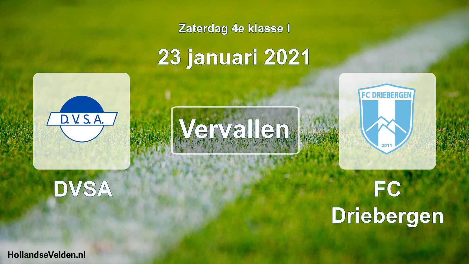 Scheduled Match: DVSA - FC Driebergen (23 January 2021)