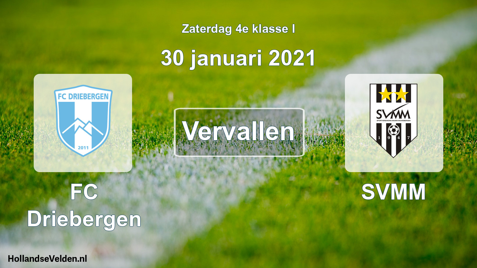 Scheduled Match: FC Driebergen - SVMM (30 January 2021)