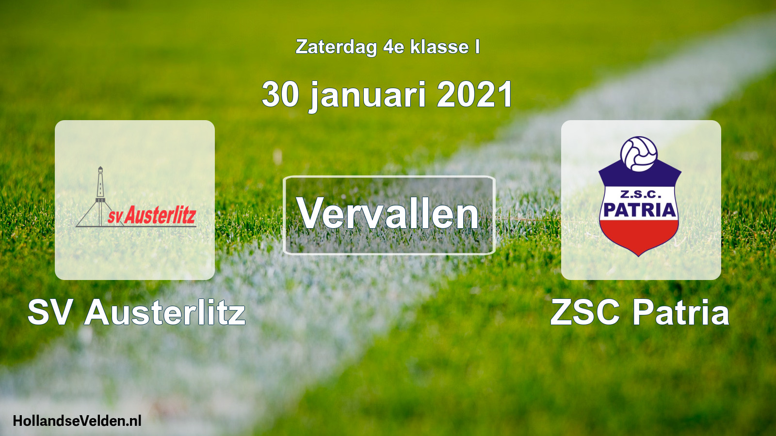 Scheduled Match: SV Austerlitz - ZSC Patria (30 January 2021)