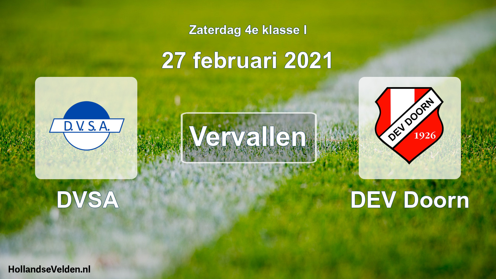 Scheduled Match: DVSA - DEV Doorn (27 February 2021)