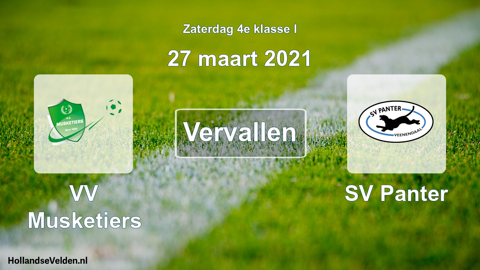 Scheduled Match: VV Musketiers - SV Panter (27 March 2021)