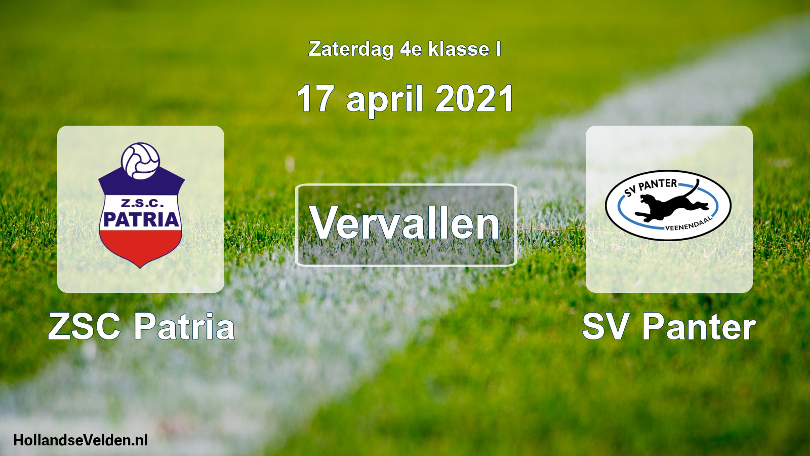 Scheduled Match: ZSC Patria - SV Panter (17 April 2021)