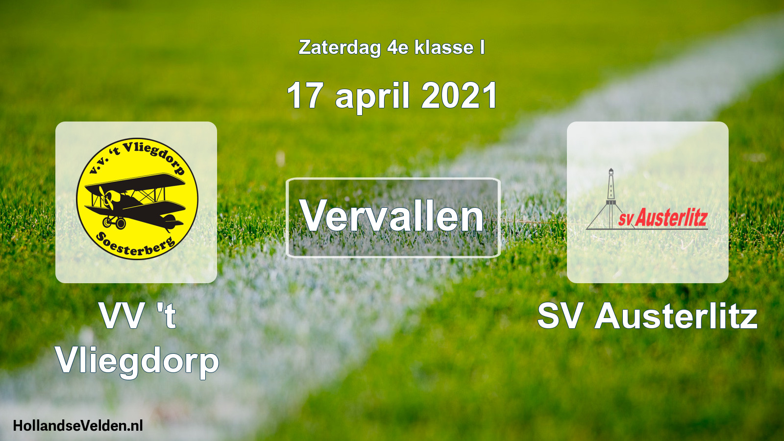 Scheduled Match: VV 't Vliegdorp - SV Austerlitz (17 April 2021)