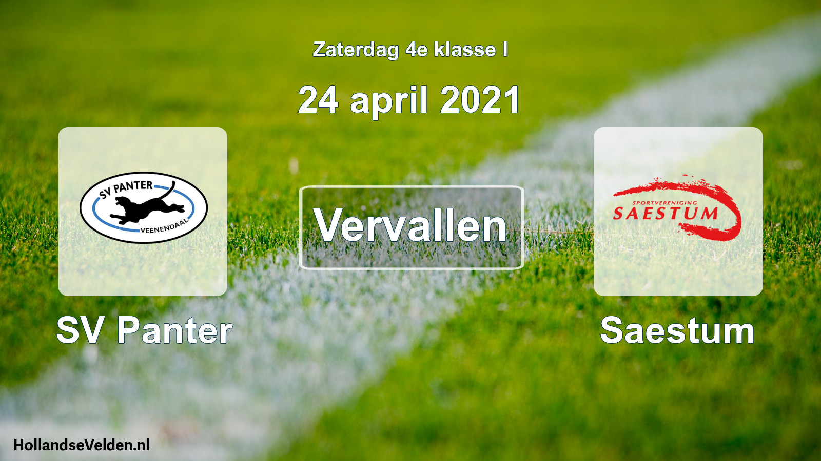 Scheduled Match: SV Panter - Saestum (24 April 2021)