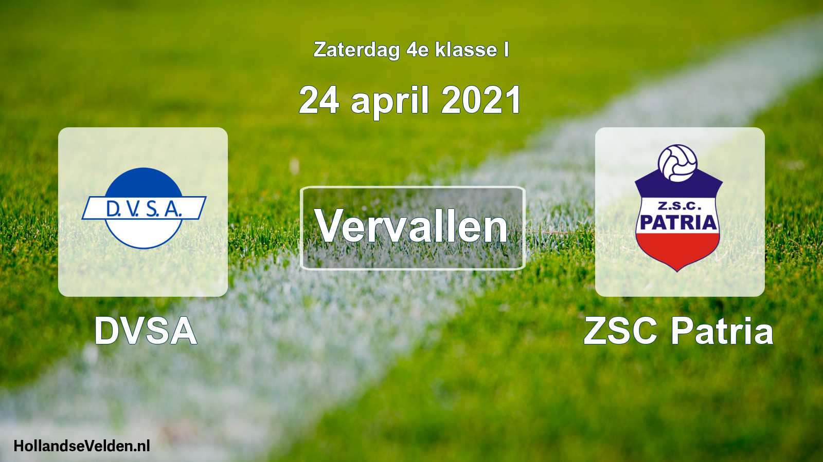 Scheduled Match: DVSA - ZSC Patria (24 April 2021)