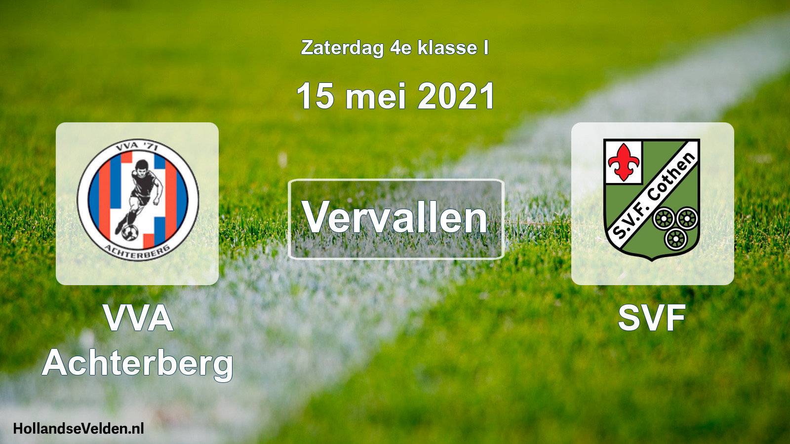 Scheduled Match: VVA Achterberg - SVF (15 May 2021)