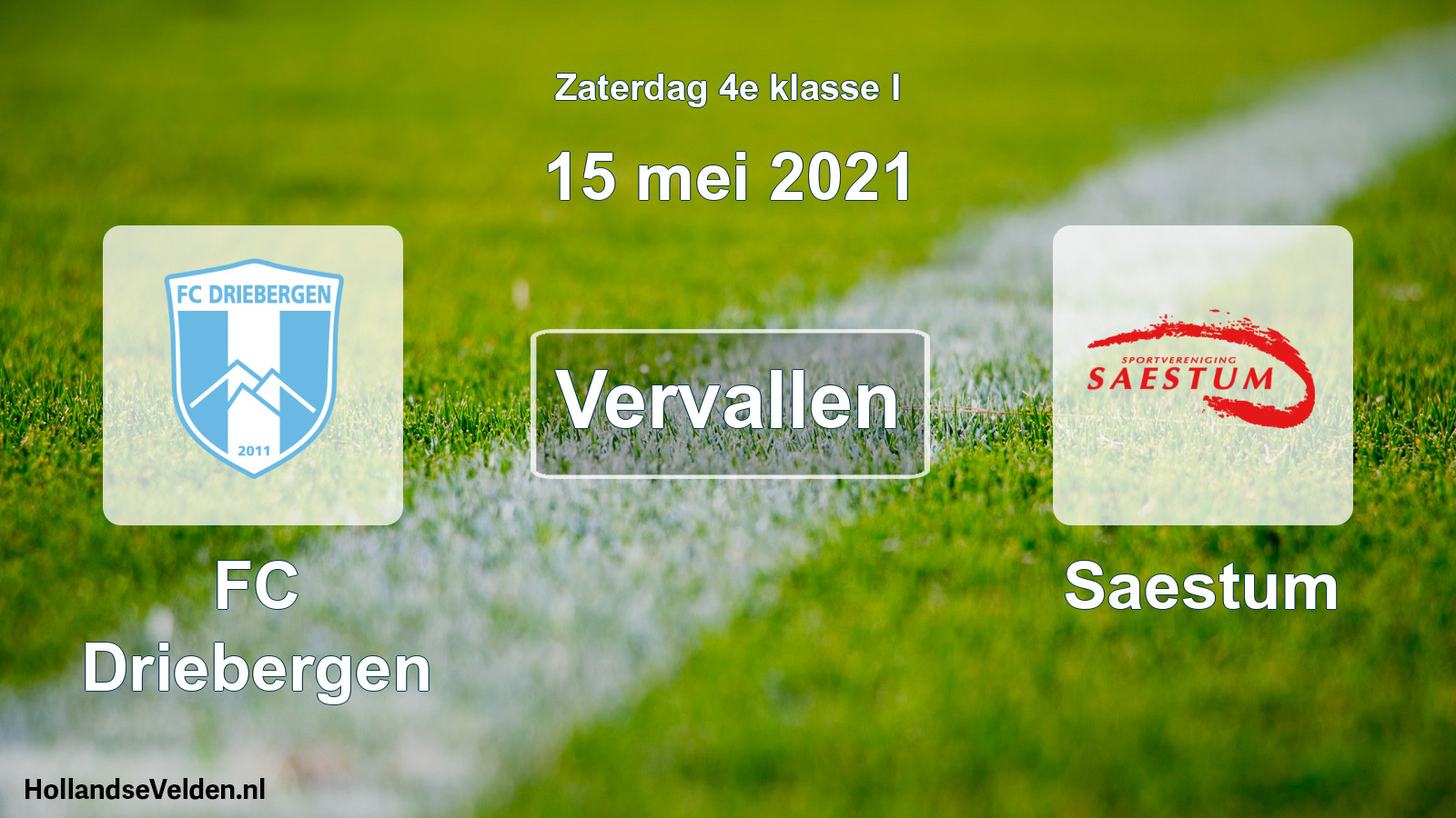 Scheduled Match: FC Driebergen - Saestum (15 May 2021)