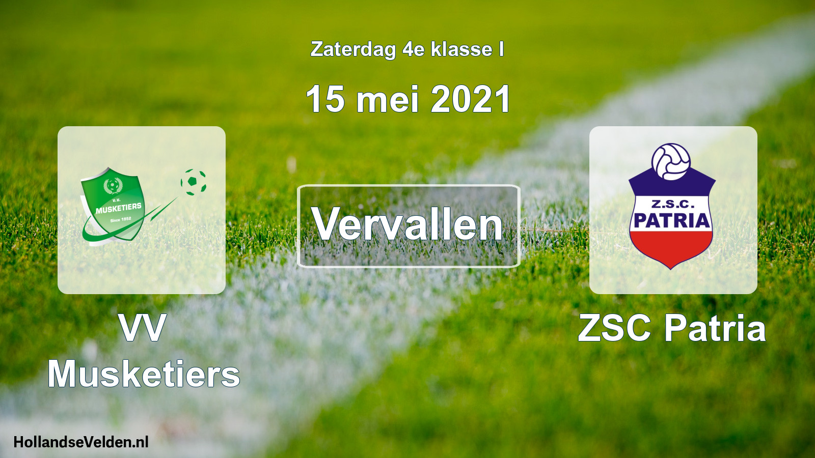 Scheduled Match: VV Musketiers - ZSC Patria (15 May 2021)