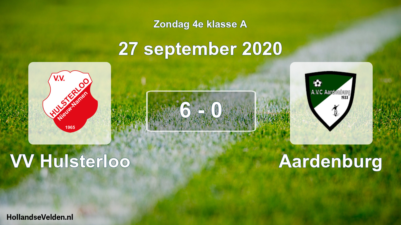 Total number of matches played: VV Hulsterloo - Aardenburg 6 - 0 (27 September 2020)