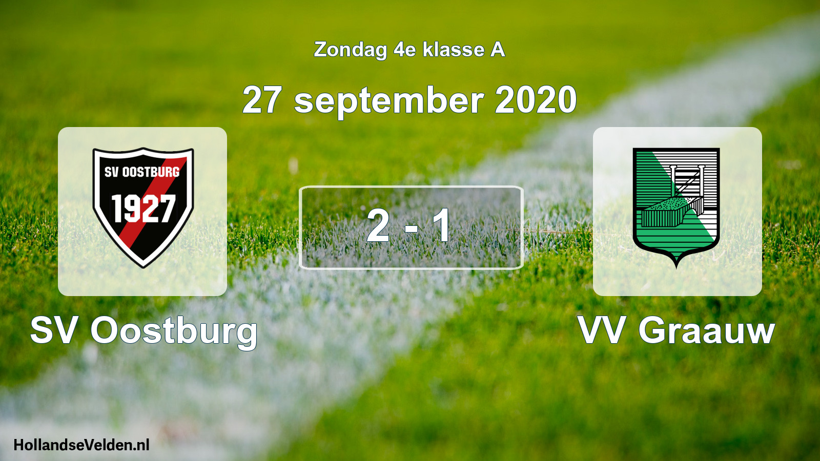 Total number of matches played: SV Oostburg - VV Graauw 2 - 1 (27 September 2020)