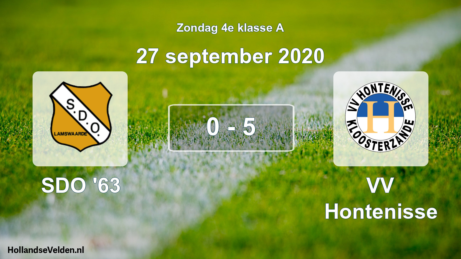 Total number of matches played: SDO '63 - VV Hontenisse 0 - 5 (27 September 2020)