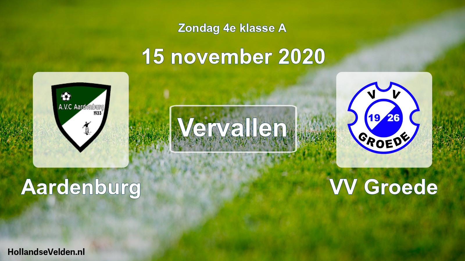 Scheduled Match: Aardenburg - VV Groede (15 November 2020)