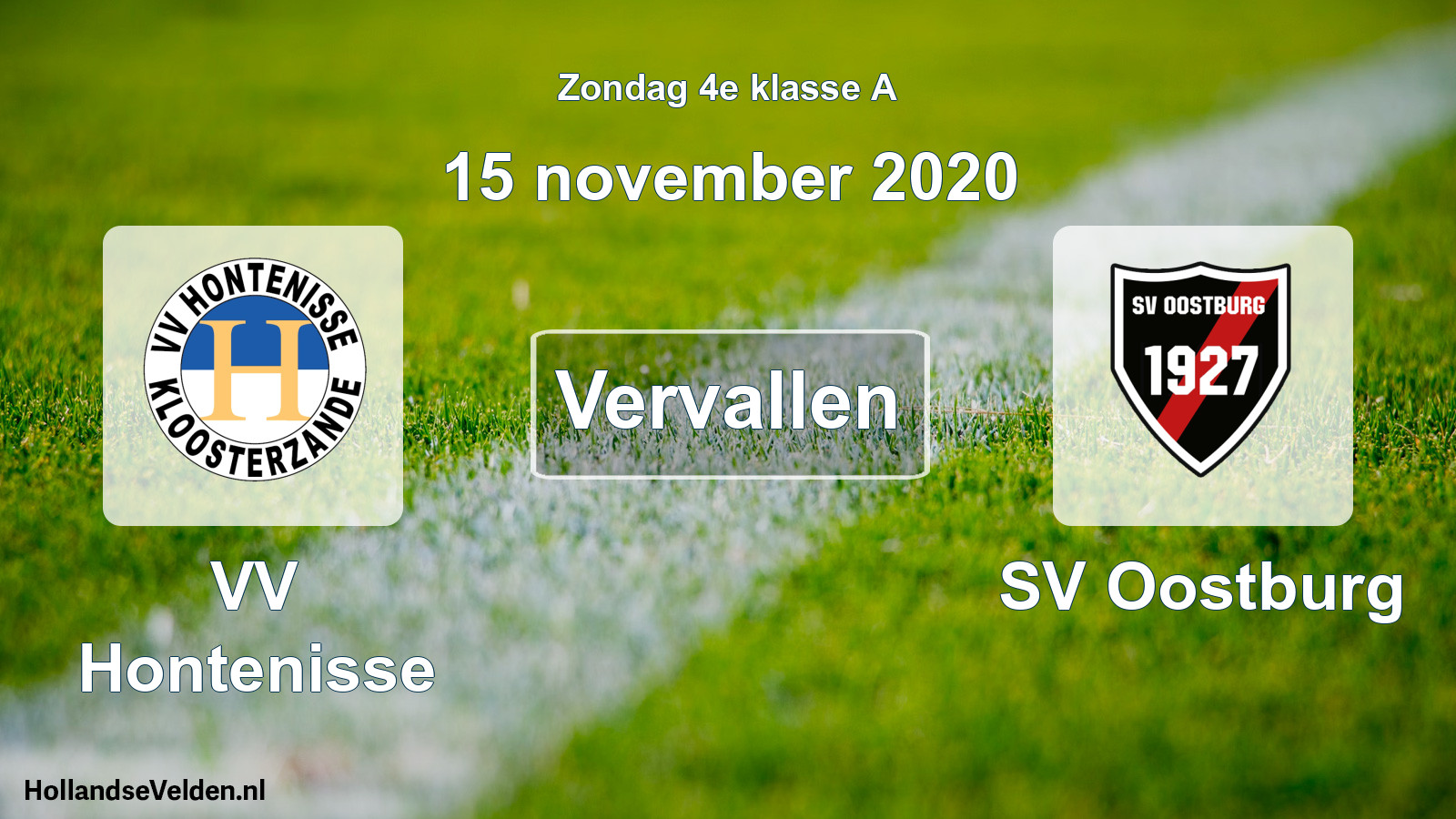 Scheduled Match: VV Hontenisse - SV Oostburg (15 November 2020)