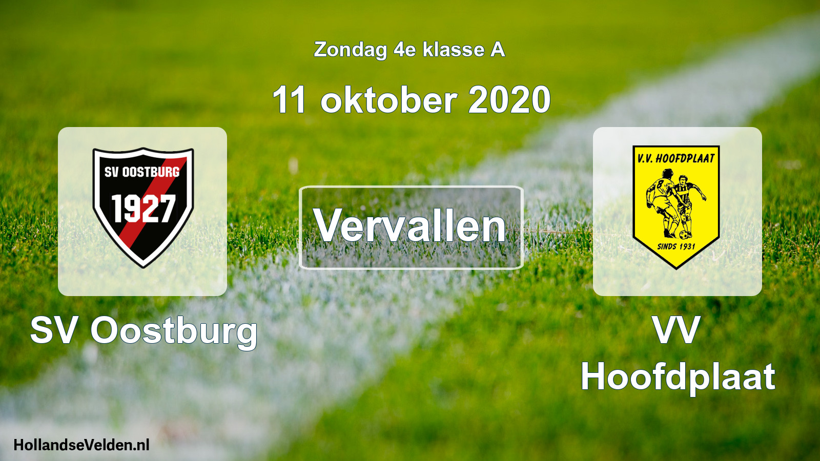 Scheduled Match: SV Oostburg - VV Hoofdplaat (11 October 2020)