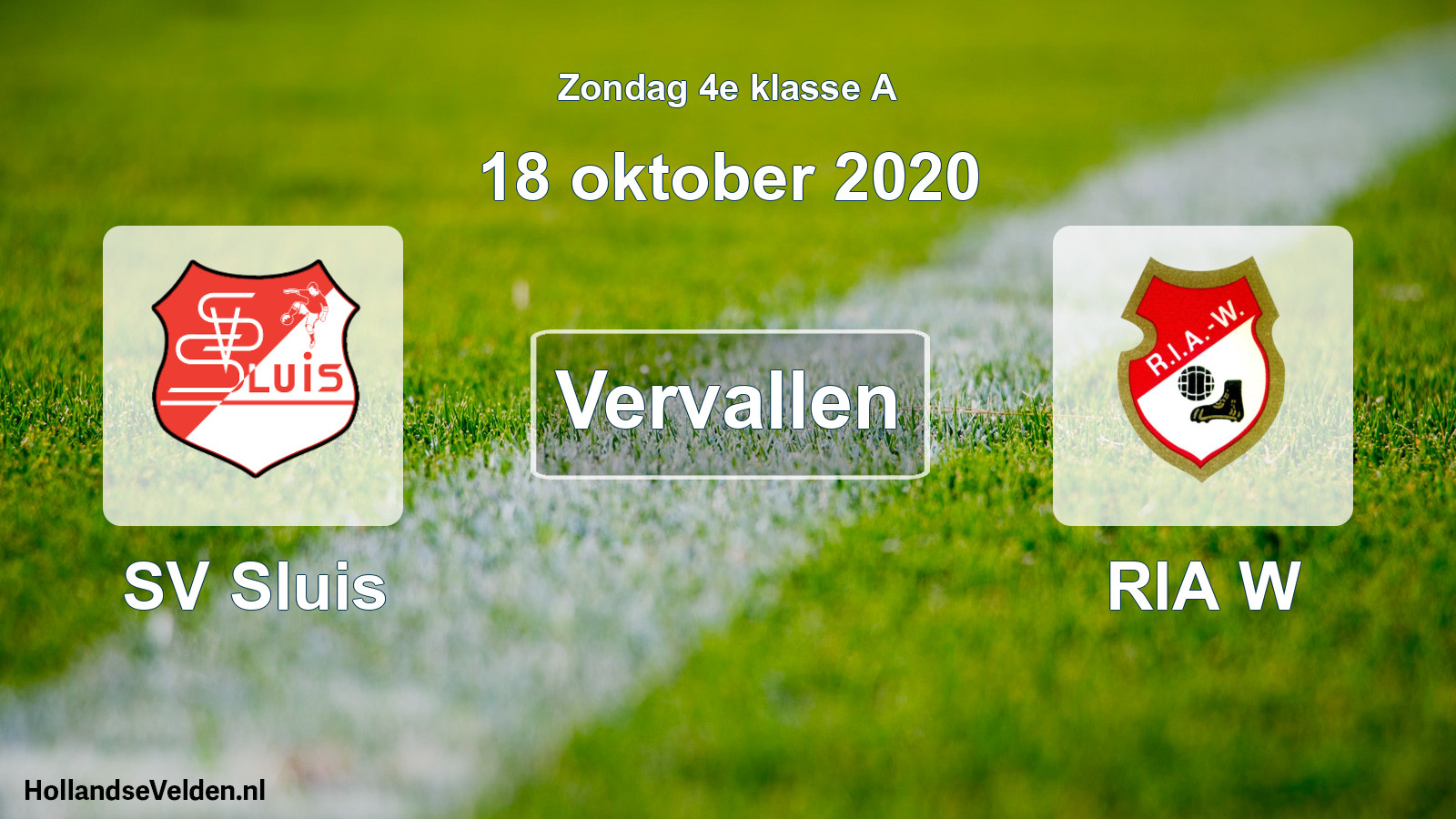 Scheduled Match: SV Sluis - RIA W (18 October 2020)