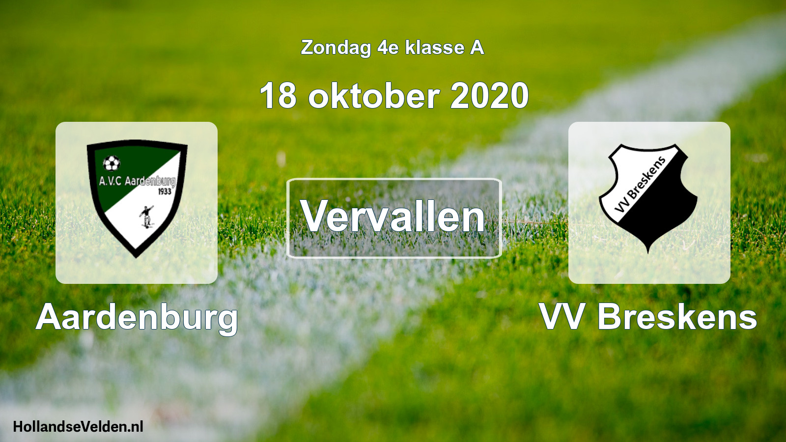Scheduled Match: Aardenburg - VV Breskens (18 October 2020)