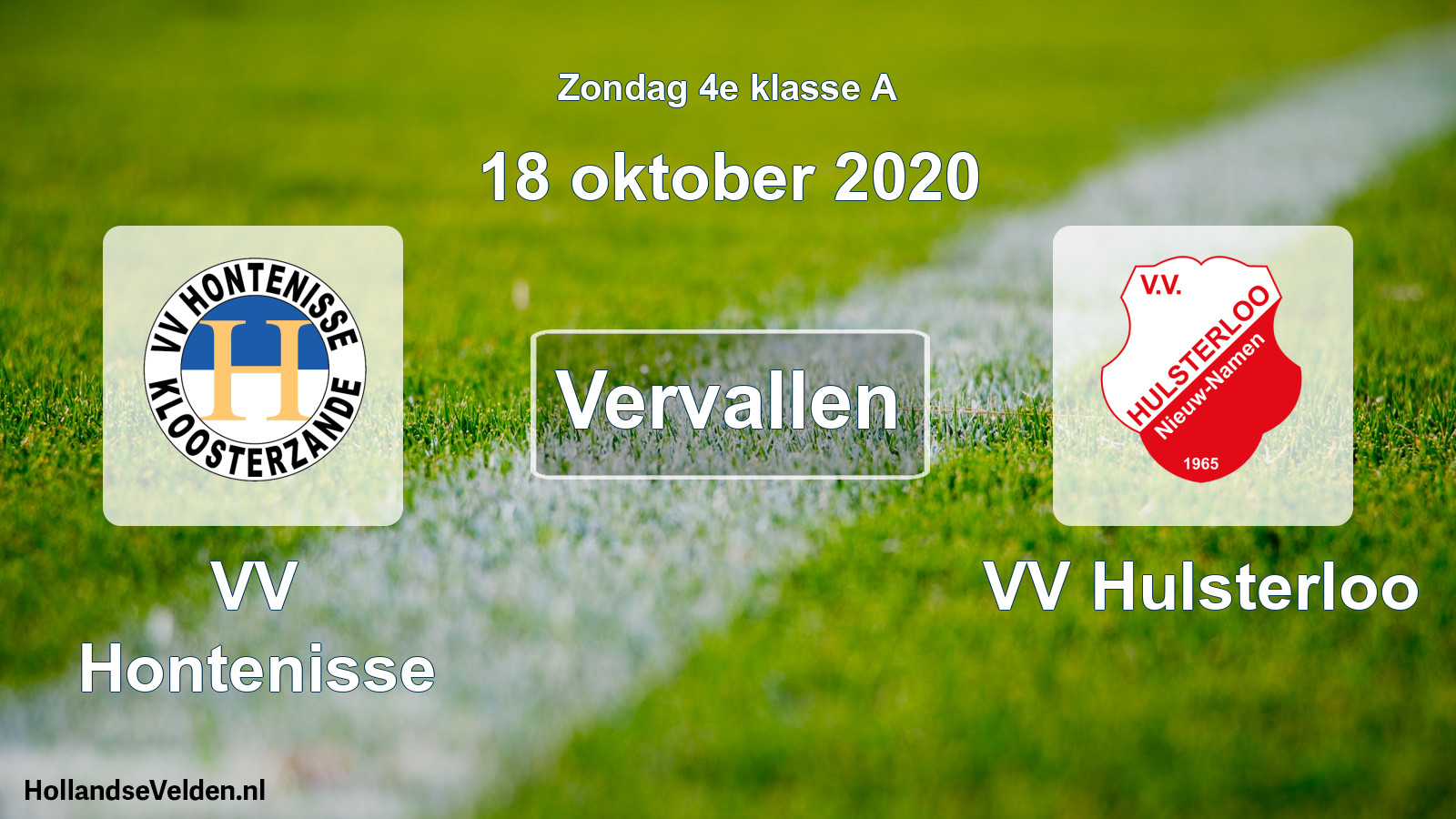 Scheduled Match: VV Hontenisse - VV Hulsterloo (18 October 2020)