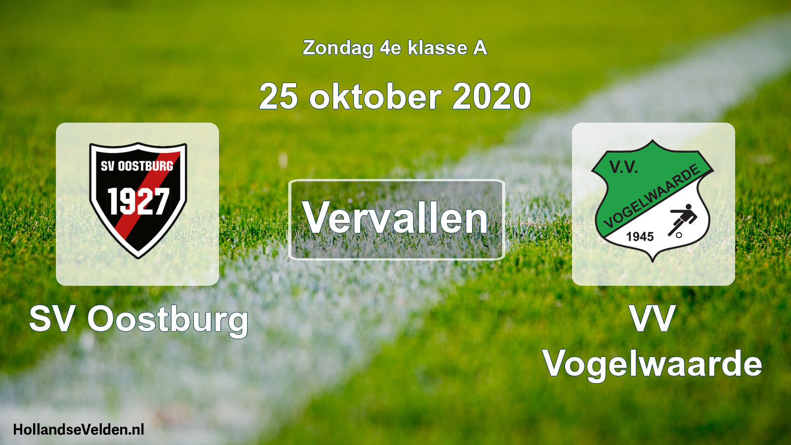 Scheduled Match: SV Oostburg - VV Vogelwaarde (25 October 2020)