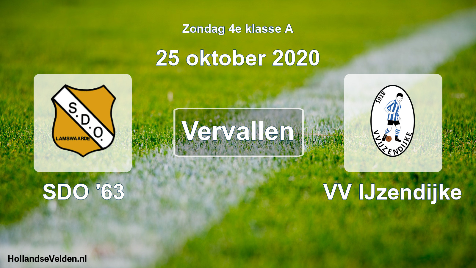 Scheduled Match: SDO '63 - VV IJzendijke (25 October 2020)
