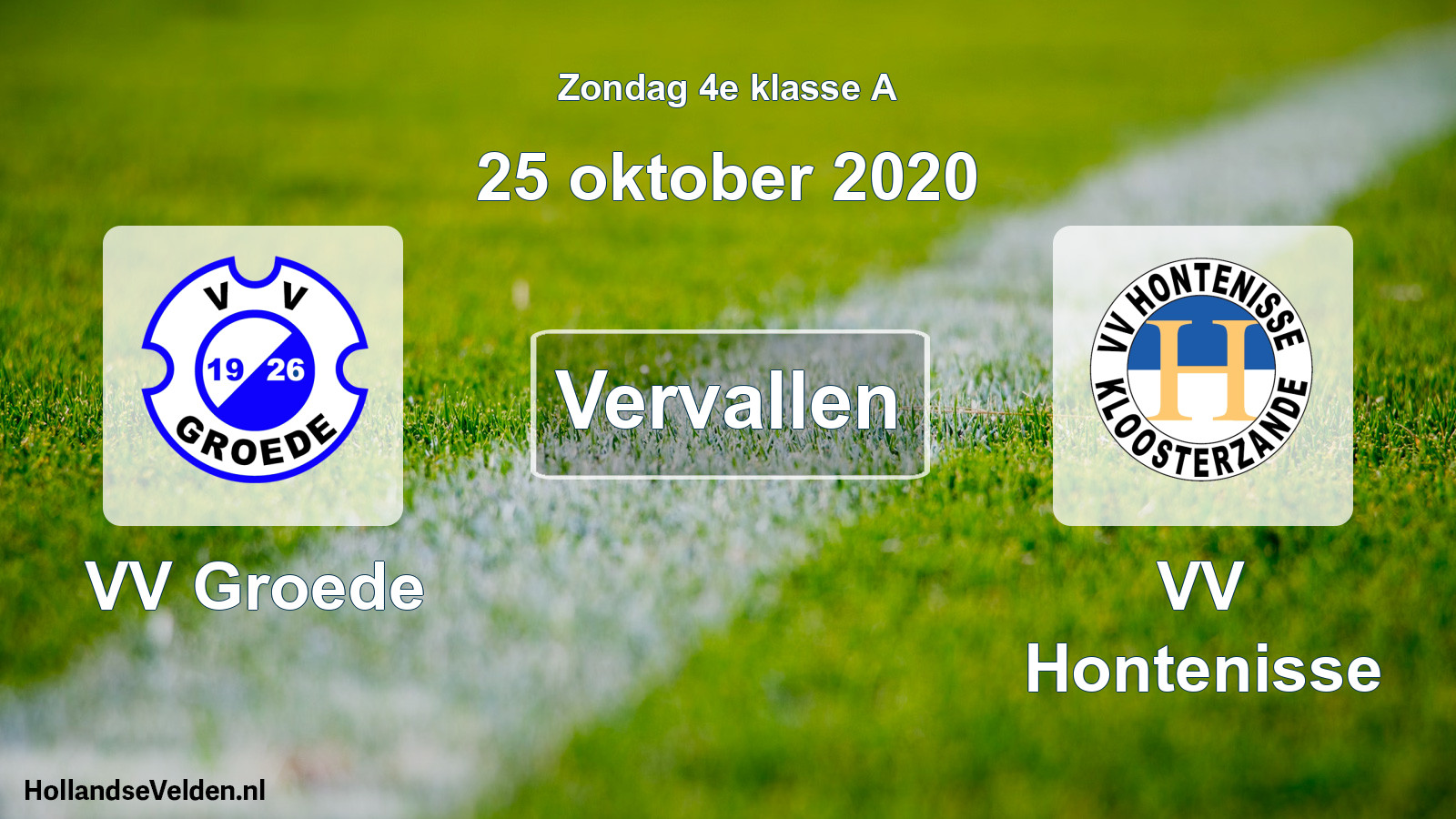 Scheduled Match: VV Groede - VV Hontenisse (25 October 2020)