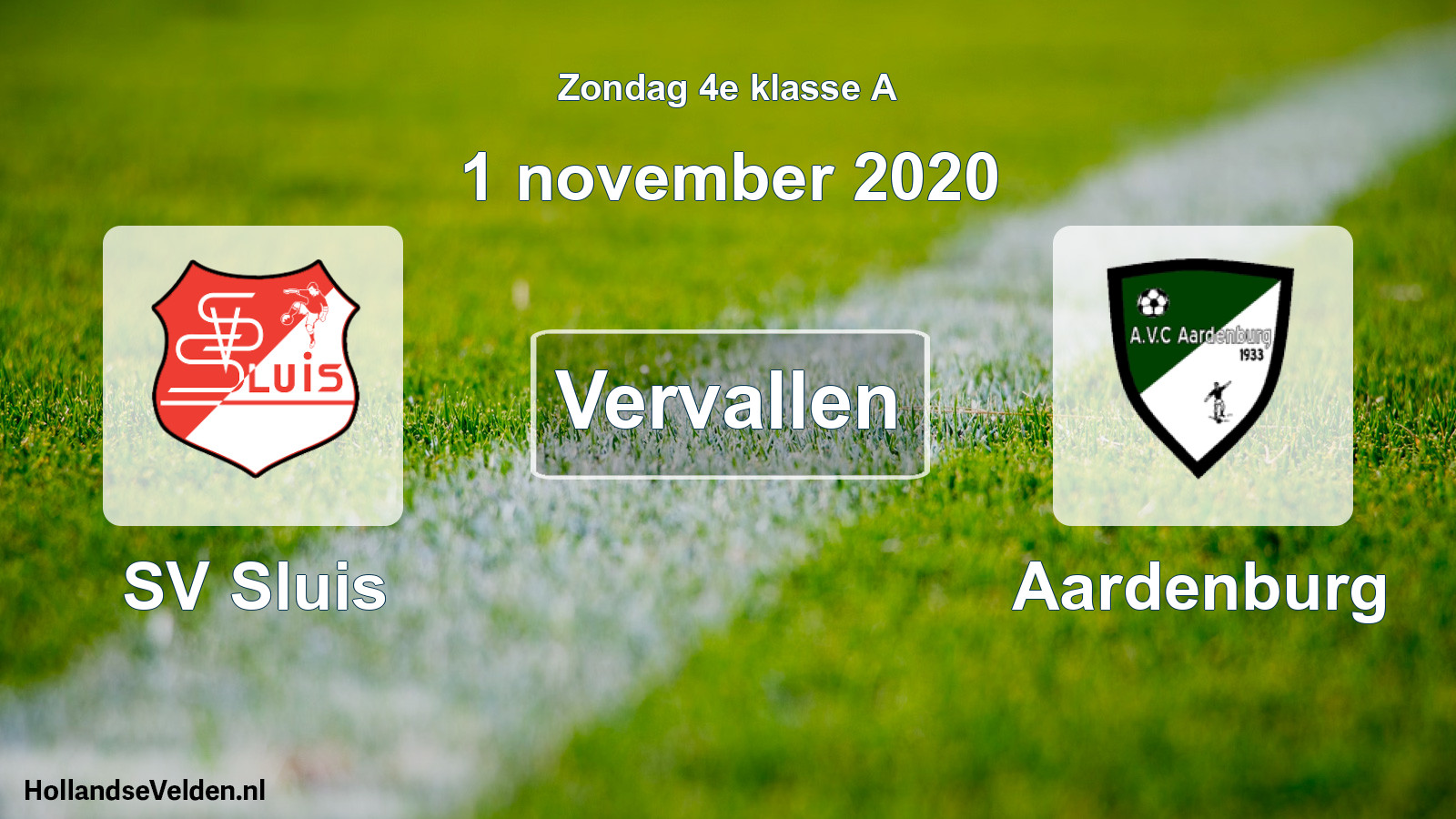 Scheduled Match: SV Sluis - Aardenburg (1 November 2020)