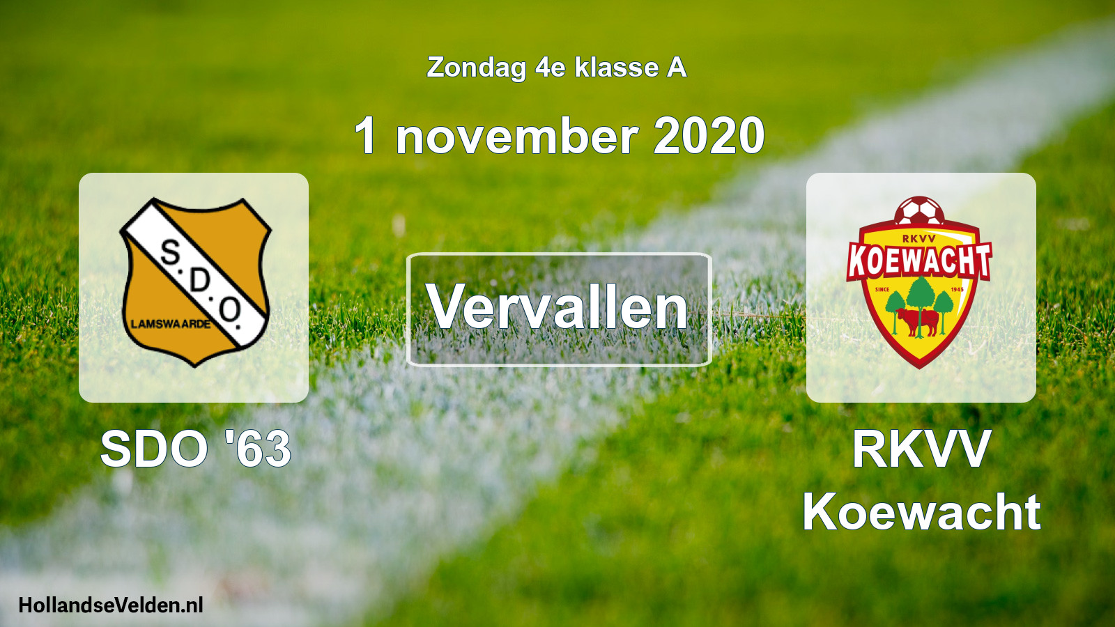 Scheduled Match: SDO '63 - RKVV Koewacht (1 November 2020)
