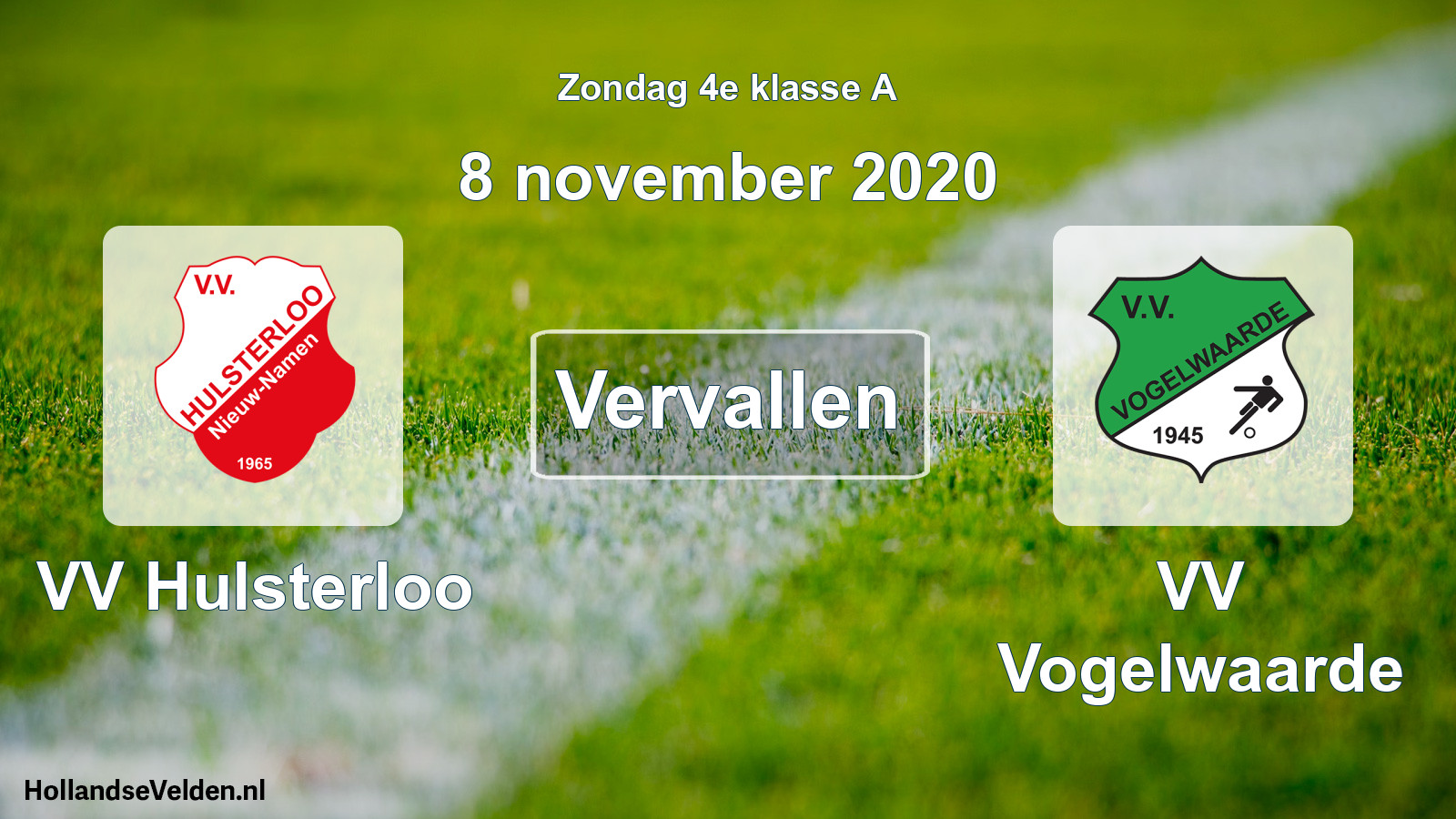 Scheduled Match: VV Hulsterloo - VV Vogelwaarde (8 November 2020)