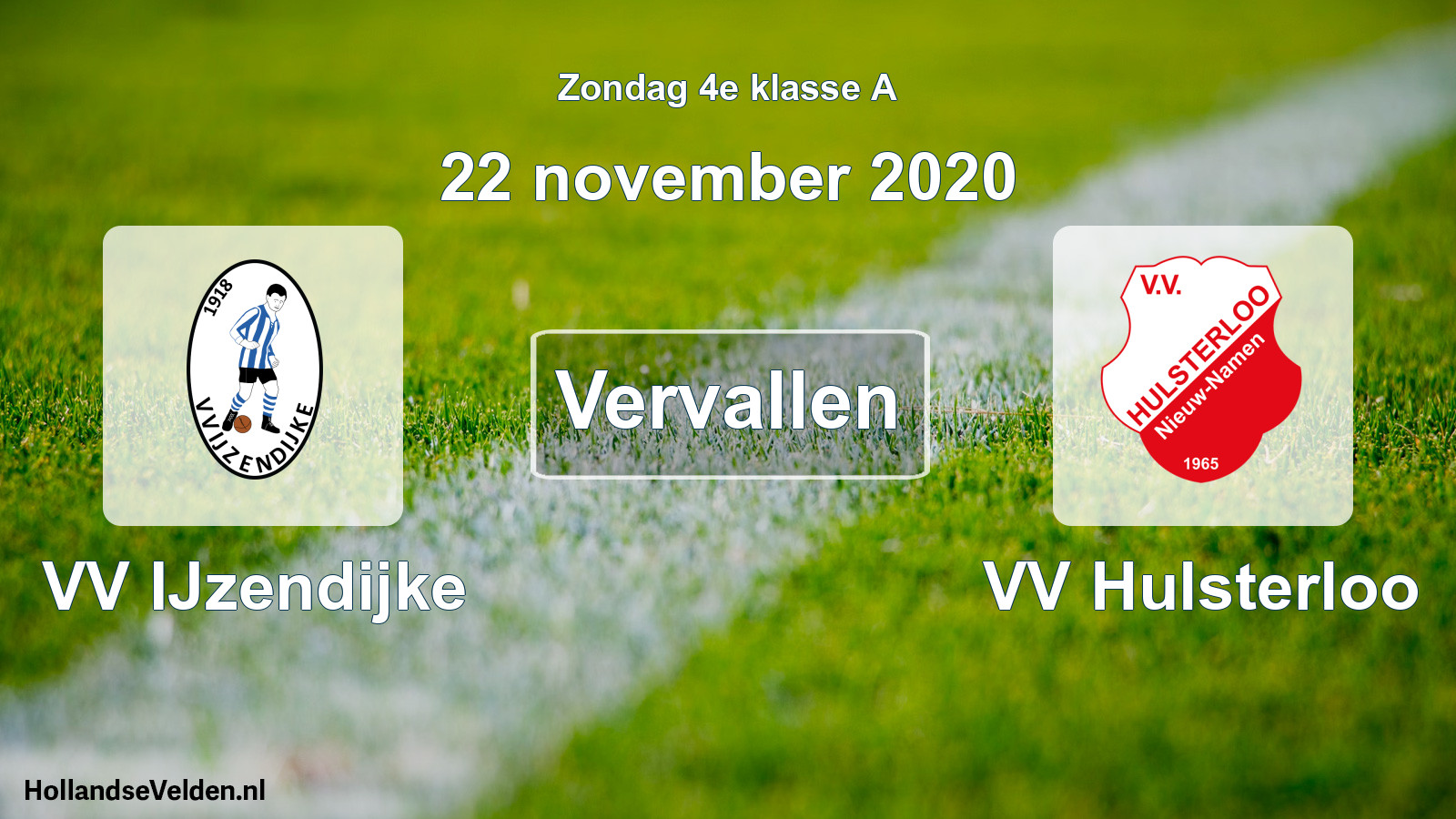 Scheduled Match: VV IJzendijke - VV Hulsterloo (22 November 2020)