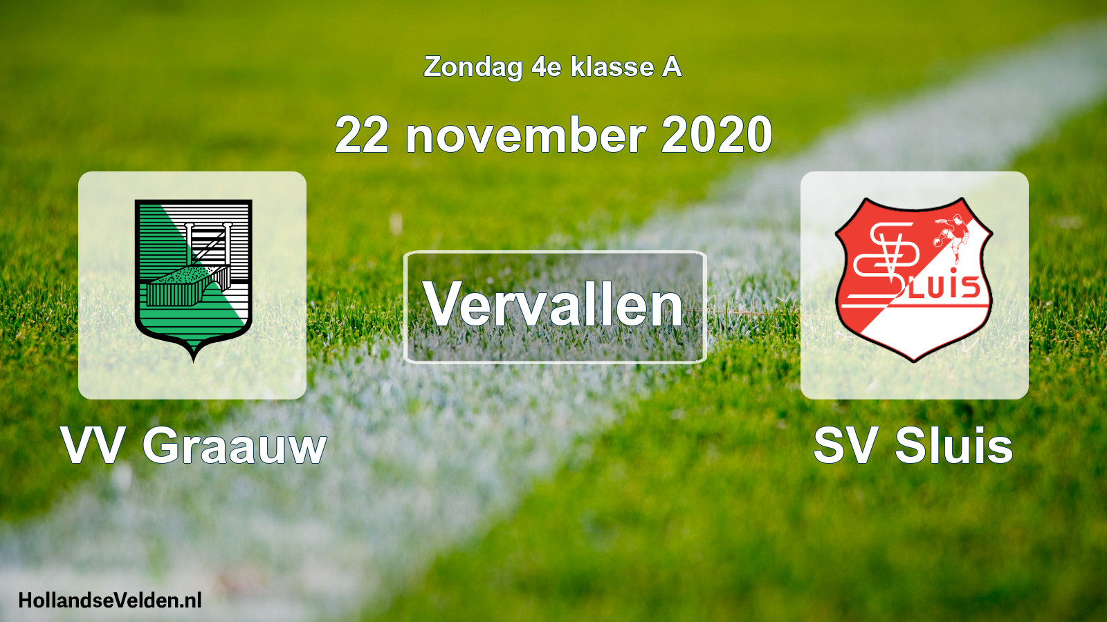 Scheduled Match: VV Graauw - SV Sluis (22 November 2020)