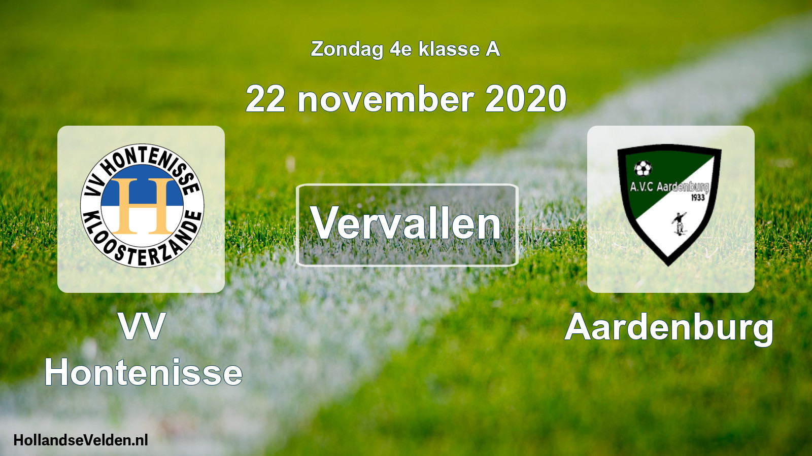 Scheduled Match: VV Hontenisse - Aardenburg (22 November 2020)