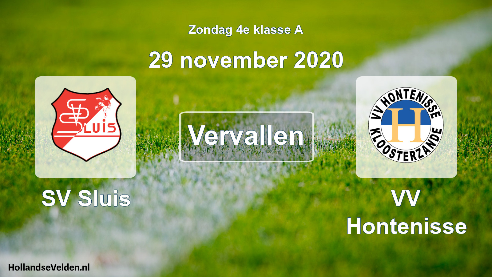 Scheduled Match: SV Sluis - VV Hontenisse (29 November 2020)