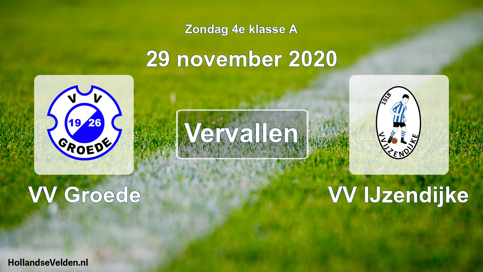 Scheduled Match: VV Groede - VV IJzendijke (29 November 2020)